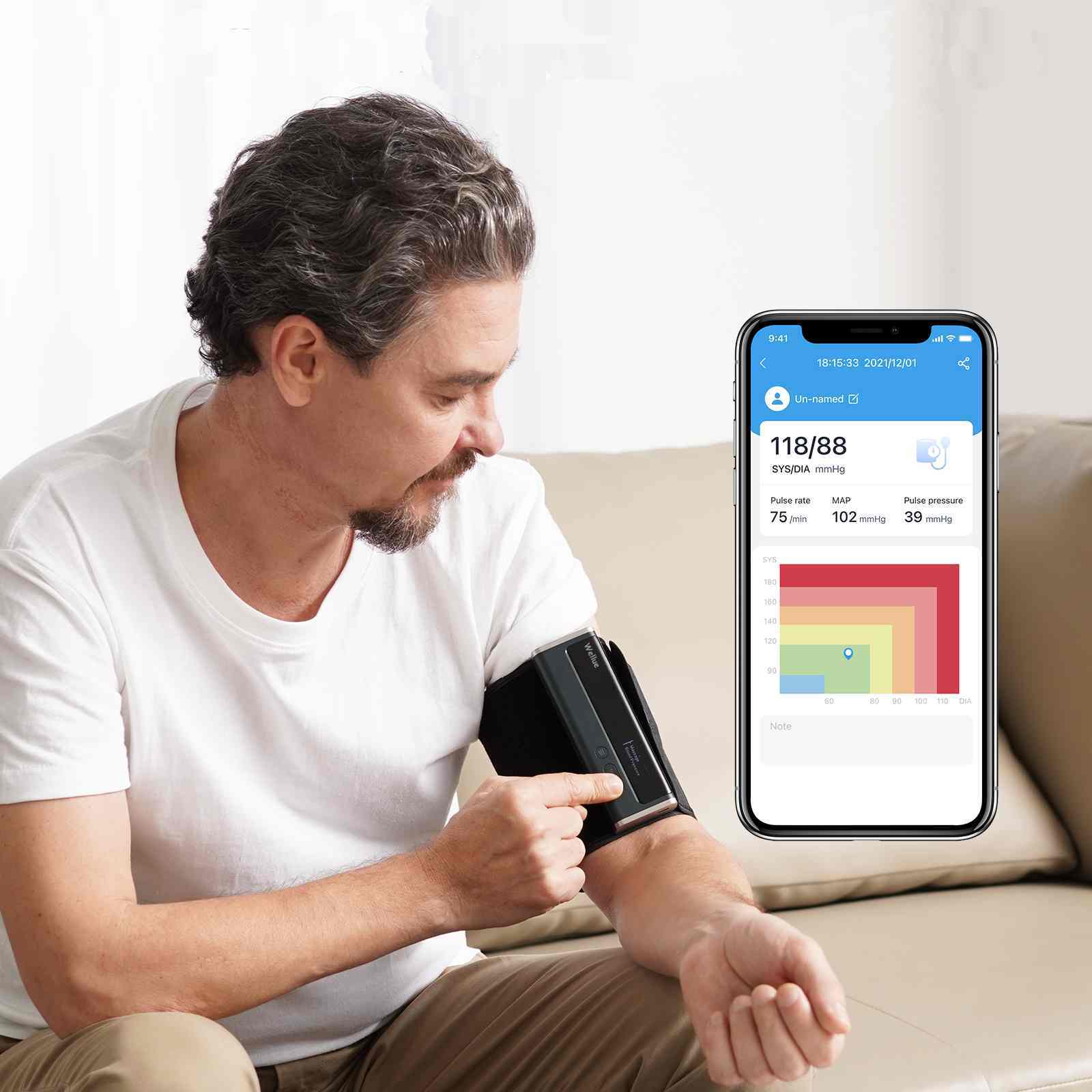 Smart Upper Arm Blood Pressure Monitors Wellue